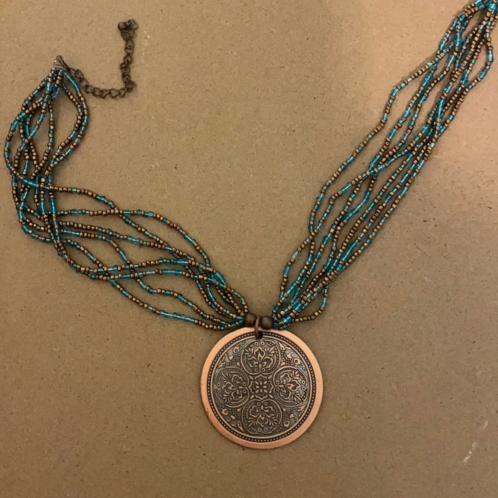 An Aqua and Copper handmade necklace!!